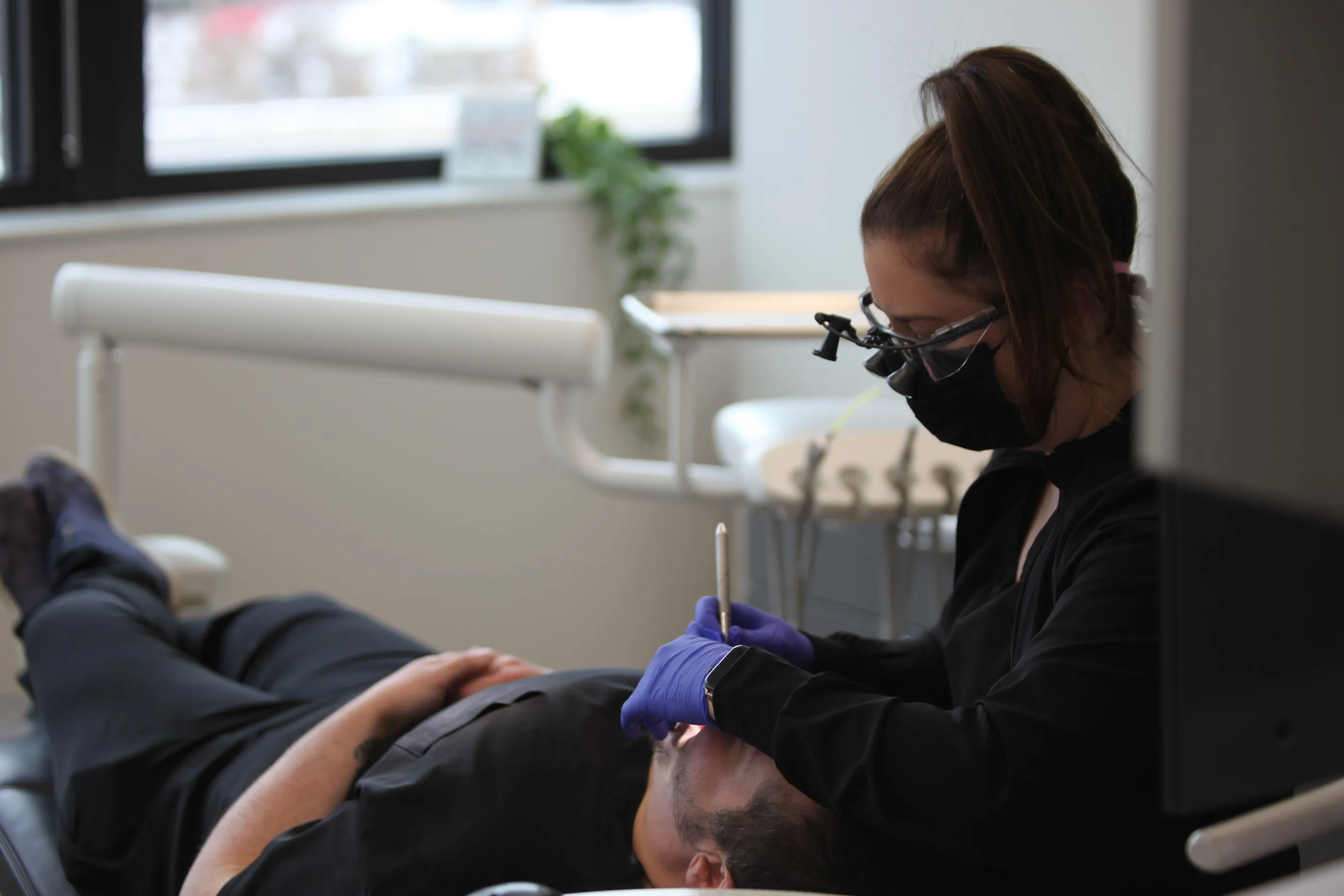 Personal attention during a dental appointment at the practice