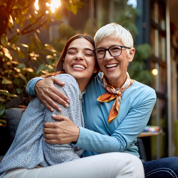 adult woman and mother smiling