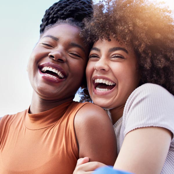 two laughing women